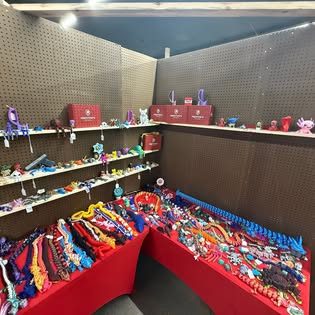 Booth day — shelves fully stocked
